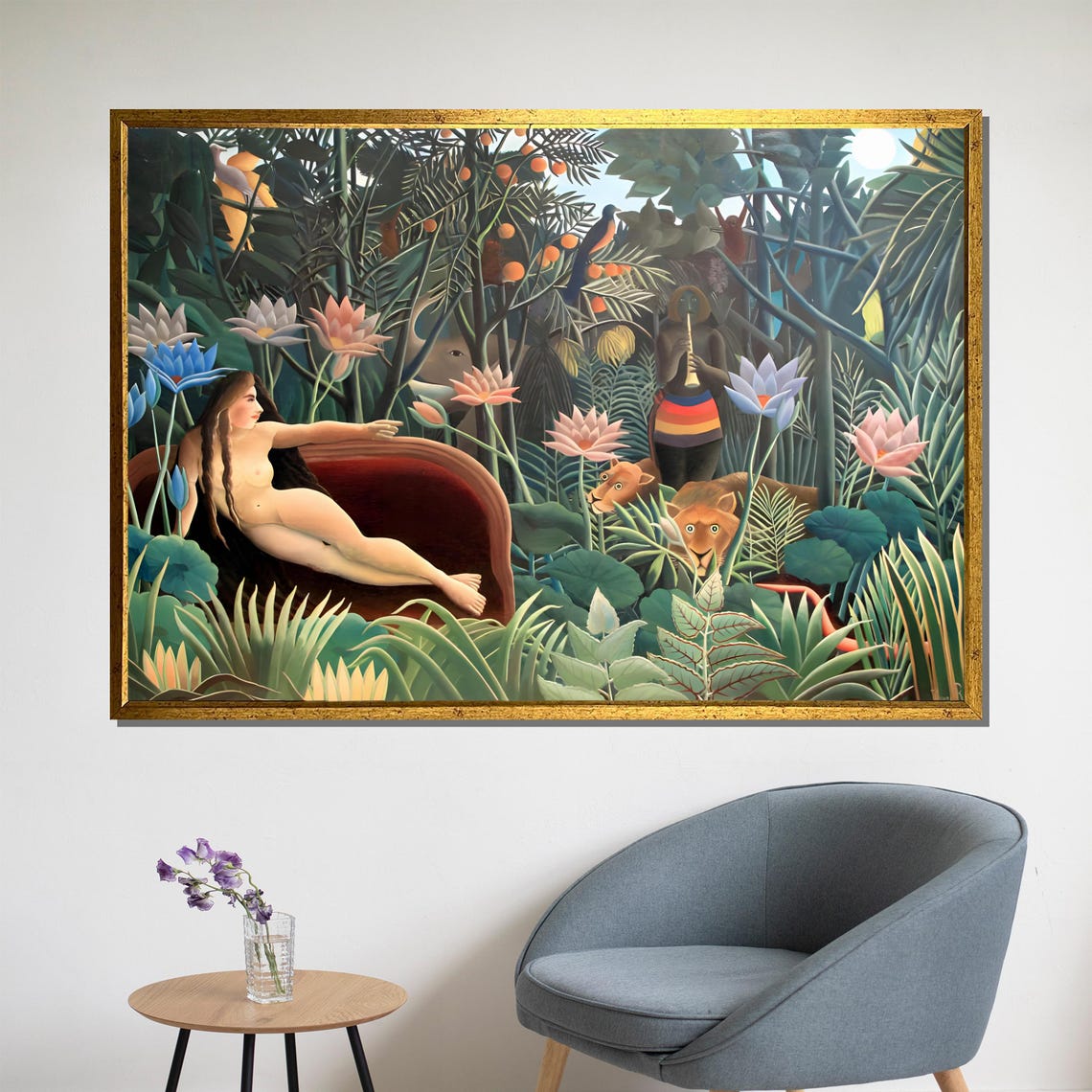 Henri Rousseaus The Dream Iconic Jungle Painting Symbolic And Mystical Art Gift For Nature And Surrealism Lovers