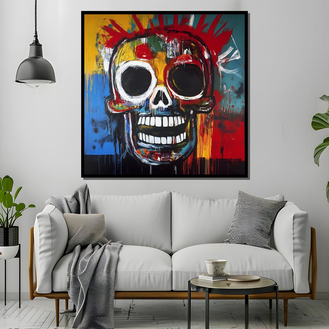 Basquiat Skull Painting Abstract Expressionist Graffiti Art Vibrant Urban Street Wall Decor Bold Contemporary Print - Image 4