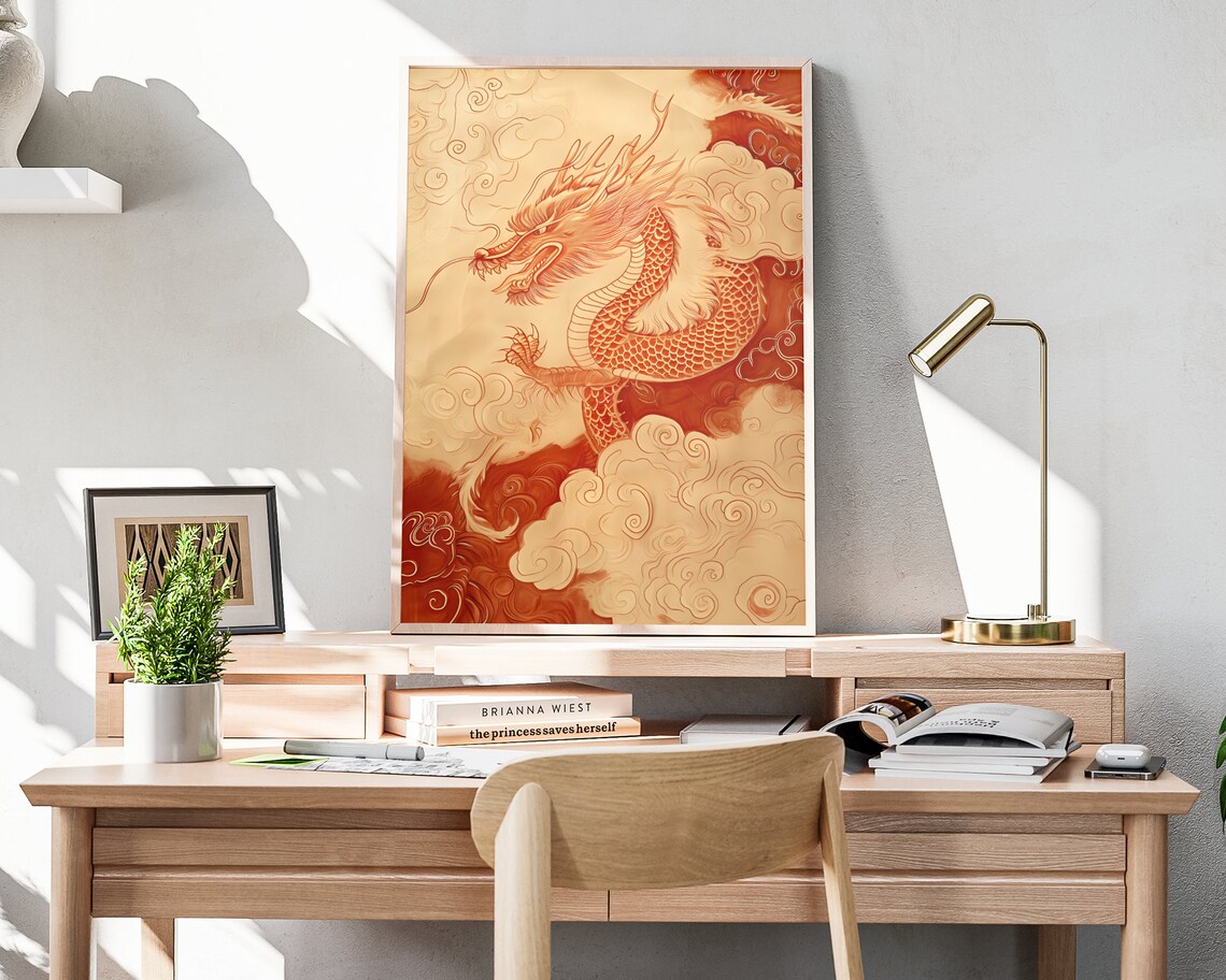 Spring Festival Chinese Matte Wall Art Lunar New Year Artwork Year Of The Dragon Print Chinese New Year Art Chinese Dragon Poster - Image 4