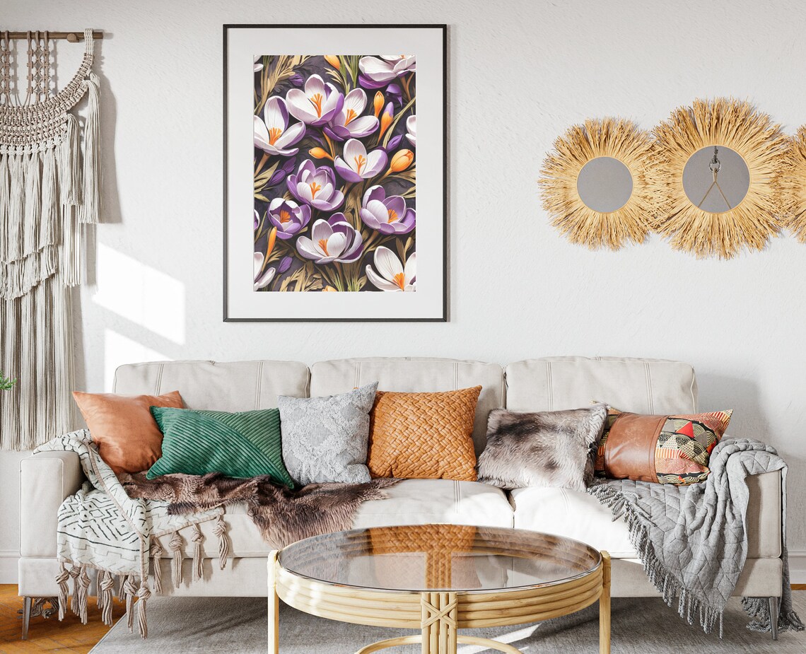 Spring Crocuses Floral Botanical Spring Decor - Image 2