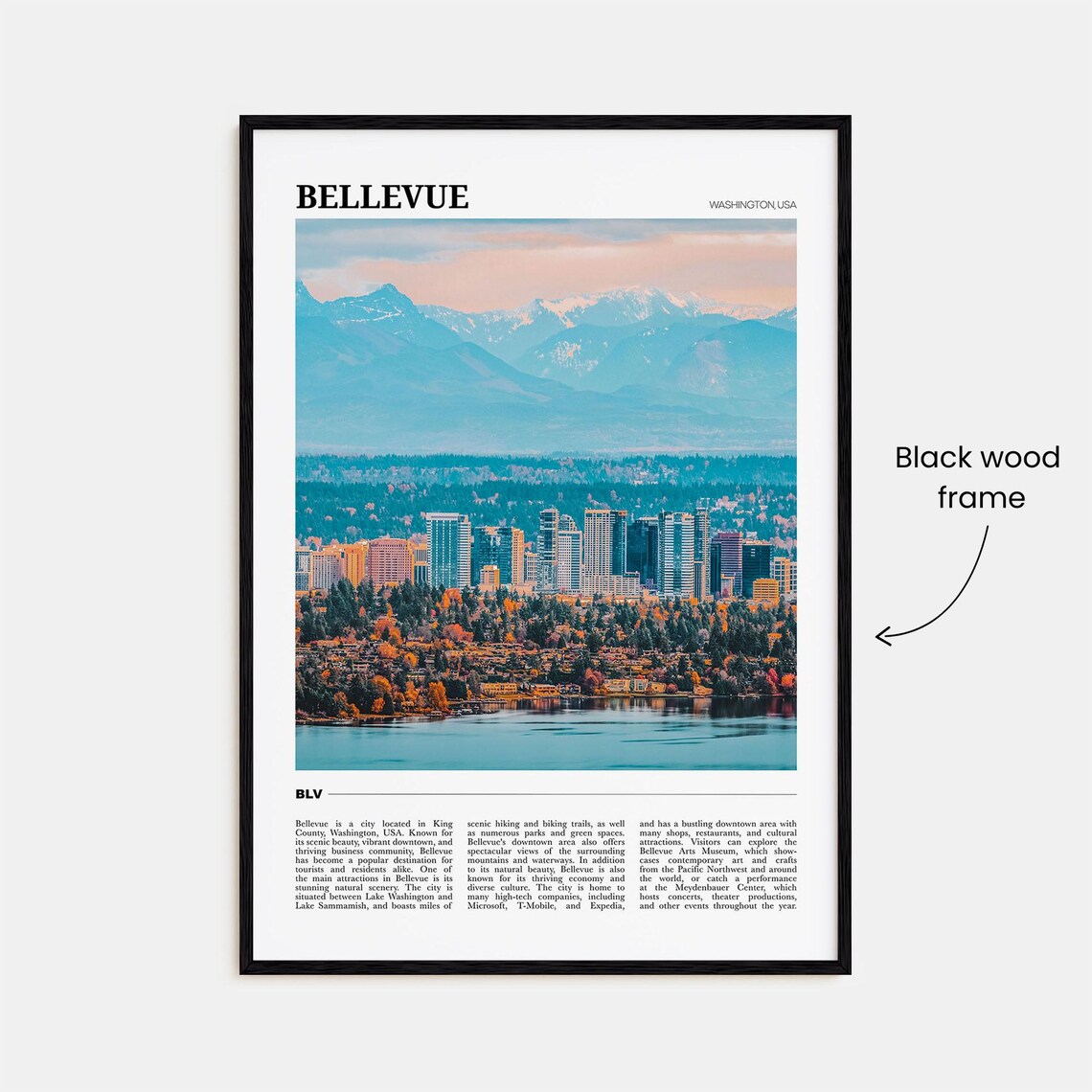Bellevue Travel Poster, Washington USA Art Print - Image 2