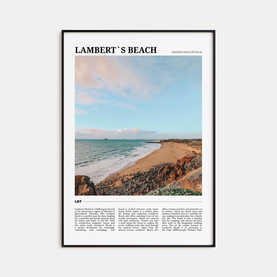 Lamberts Beach Queensland Australia Tropical Shoreline Travel Poster