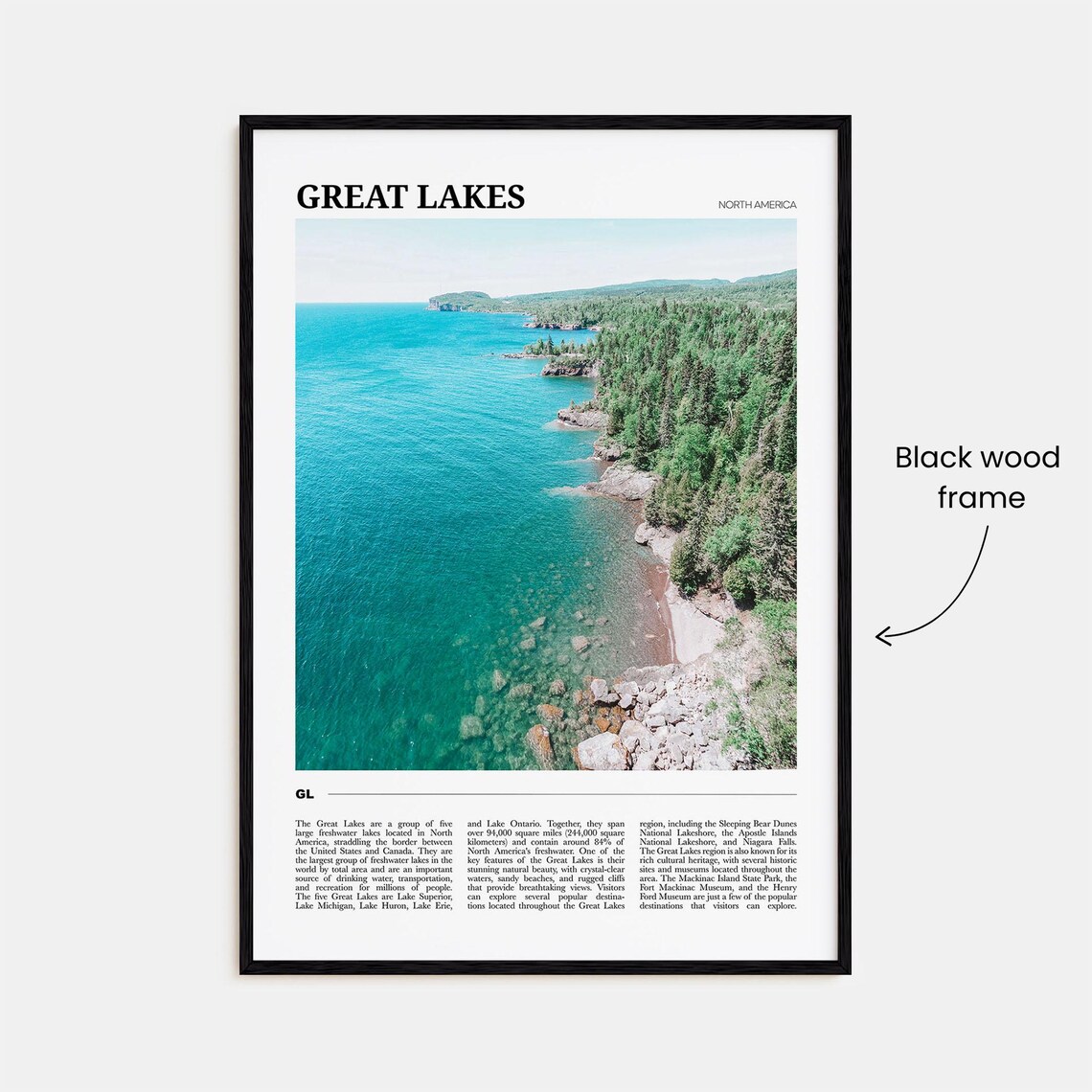 Great Lakes Travel Poster, North America Art Print - Image 2