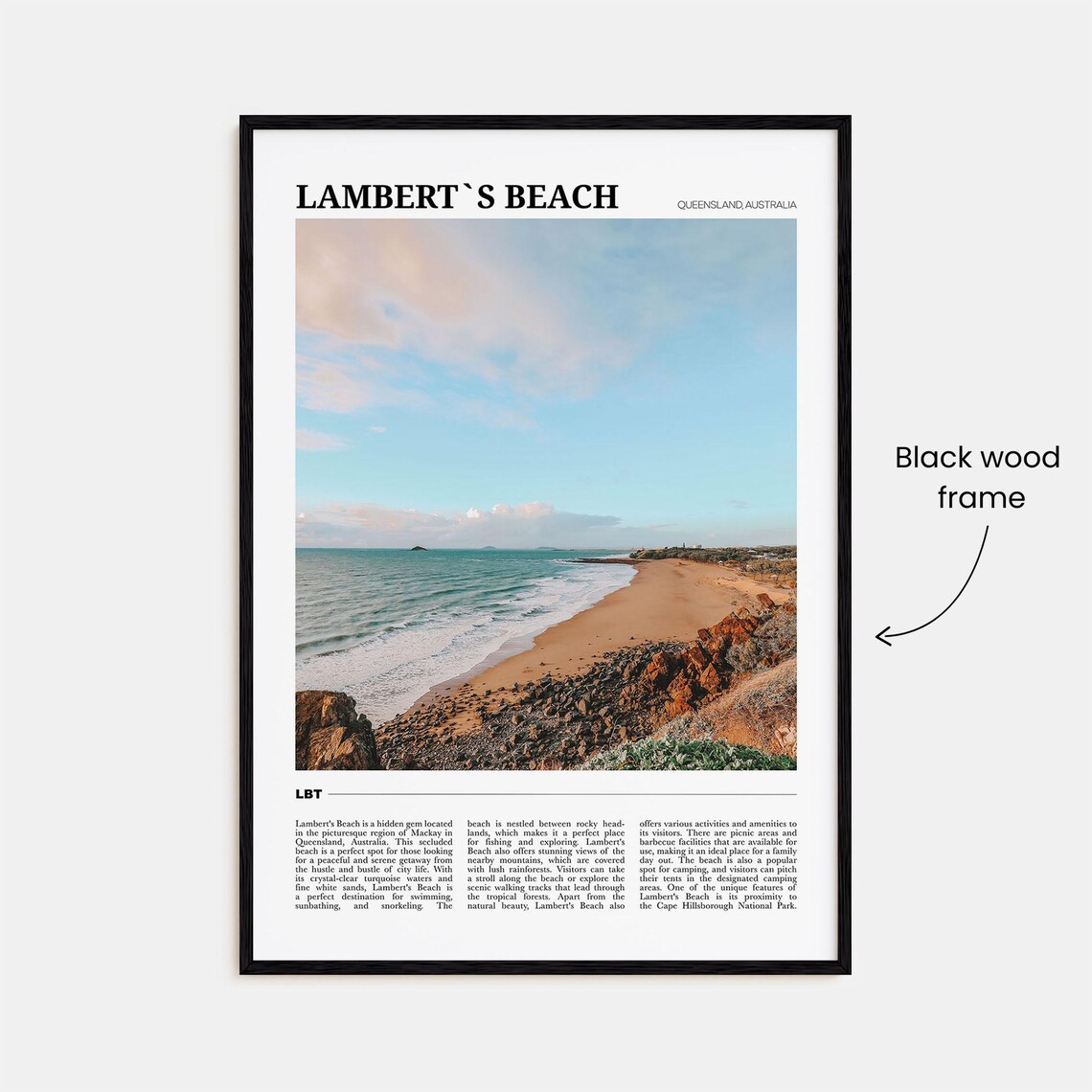 Lamberts Beach Queensland Australia Tropical Shoreline Travel Poster - Image 2