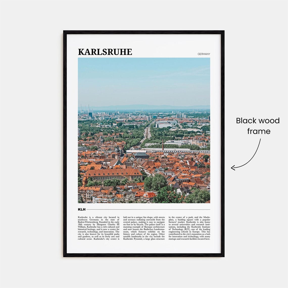 Karlsruhe Germany Aerial Cityscape Red Rooftops Urban View Poster - Image 2