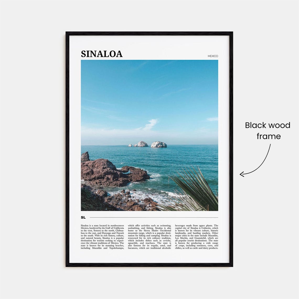 Sinaloa Mexico Rocky Pacific Coast Islands Ocean Photo Travel Poster - Image 2