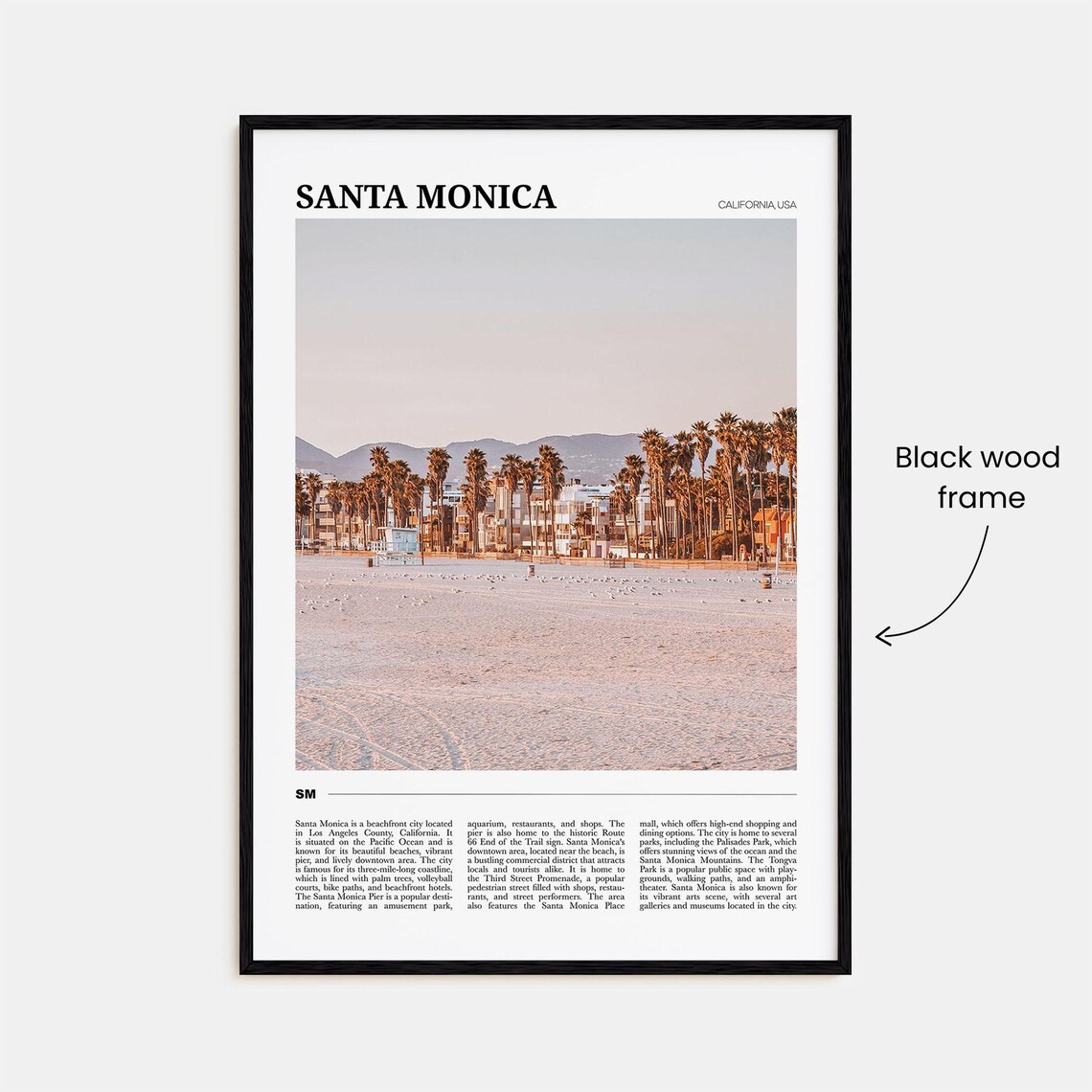 Santa Monica California Wall Art Print - Image 2