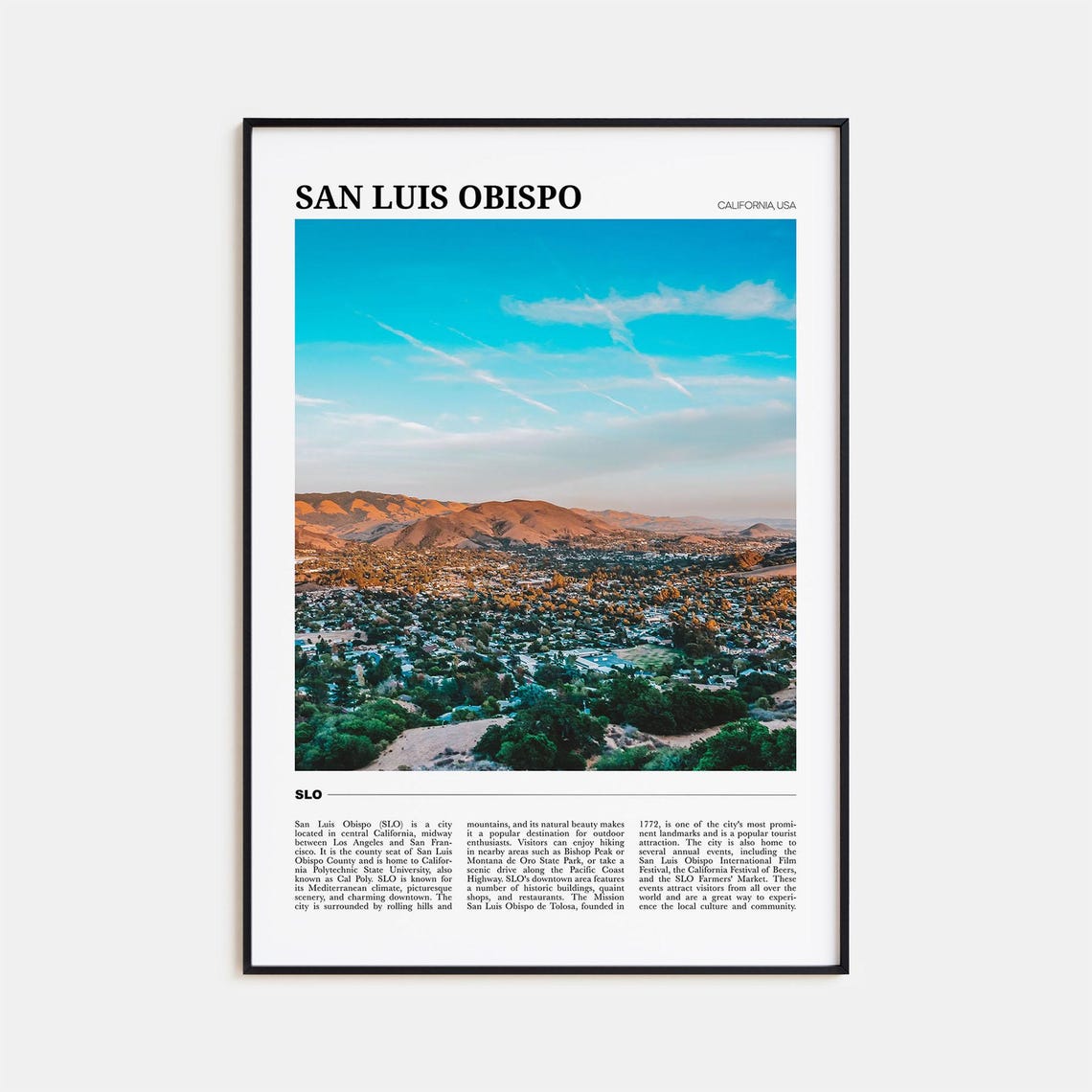 San Luis Obispo Photo Travel Poster