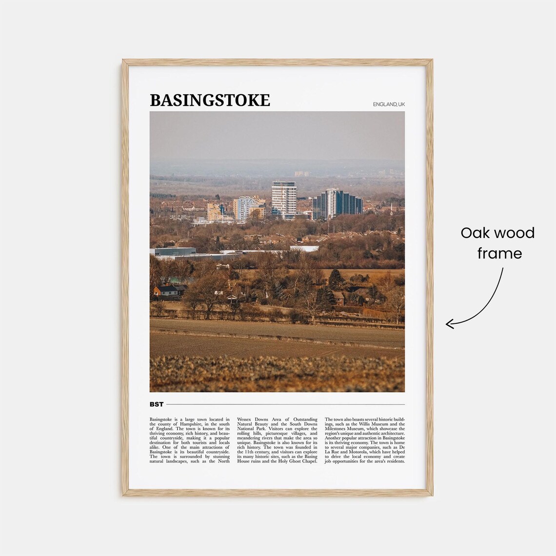 Basingstoke Travel Poster, England UK Art Print - Image 3