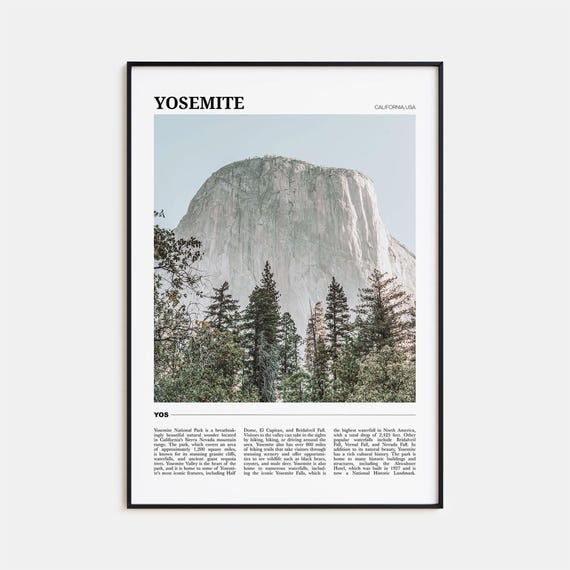 Yosemite National Park Travel Poster, California USA