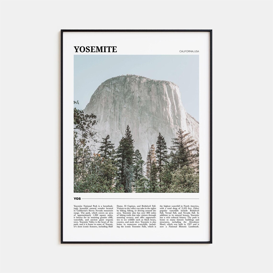 Yosemite National Park Travel Poster, California USA