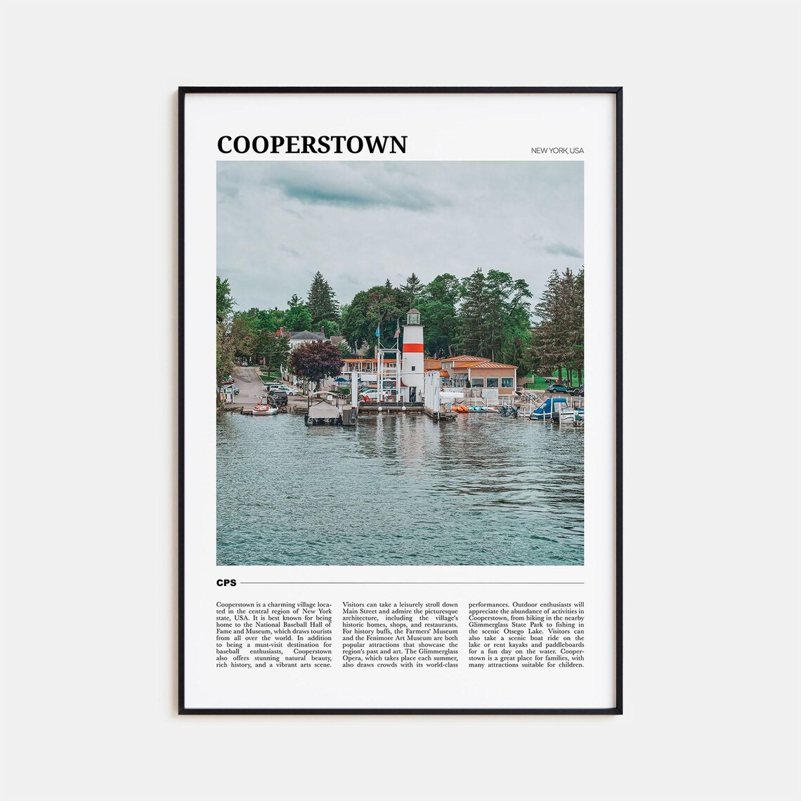 Cooperstown Travel Poster, New York USA Art Print