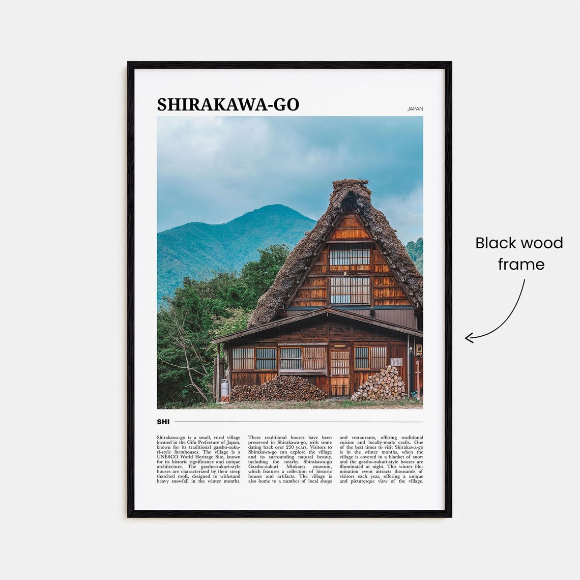 Shirakawa Go Travel Poster Shirakawa Go Wall Art Shirakawa Go Poster Print Shirakawa Go Photo Shirakawa Go Decor Japan - Image 2