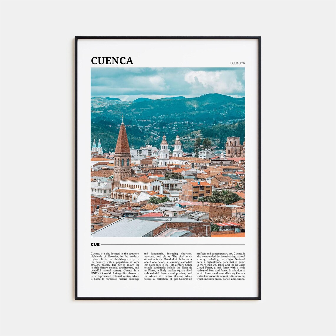 Cuenca Travel Poster, Ecuador Travel Art Print