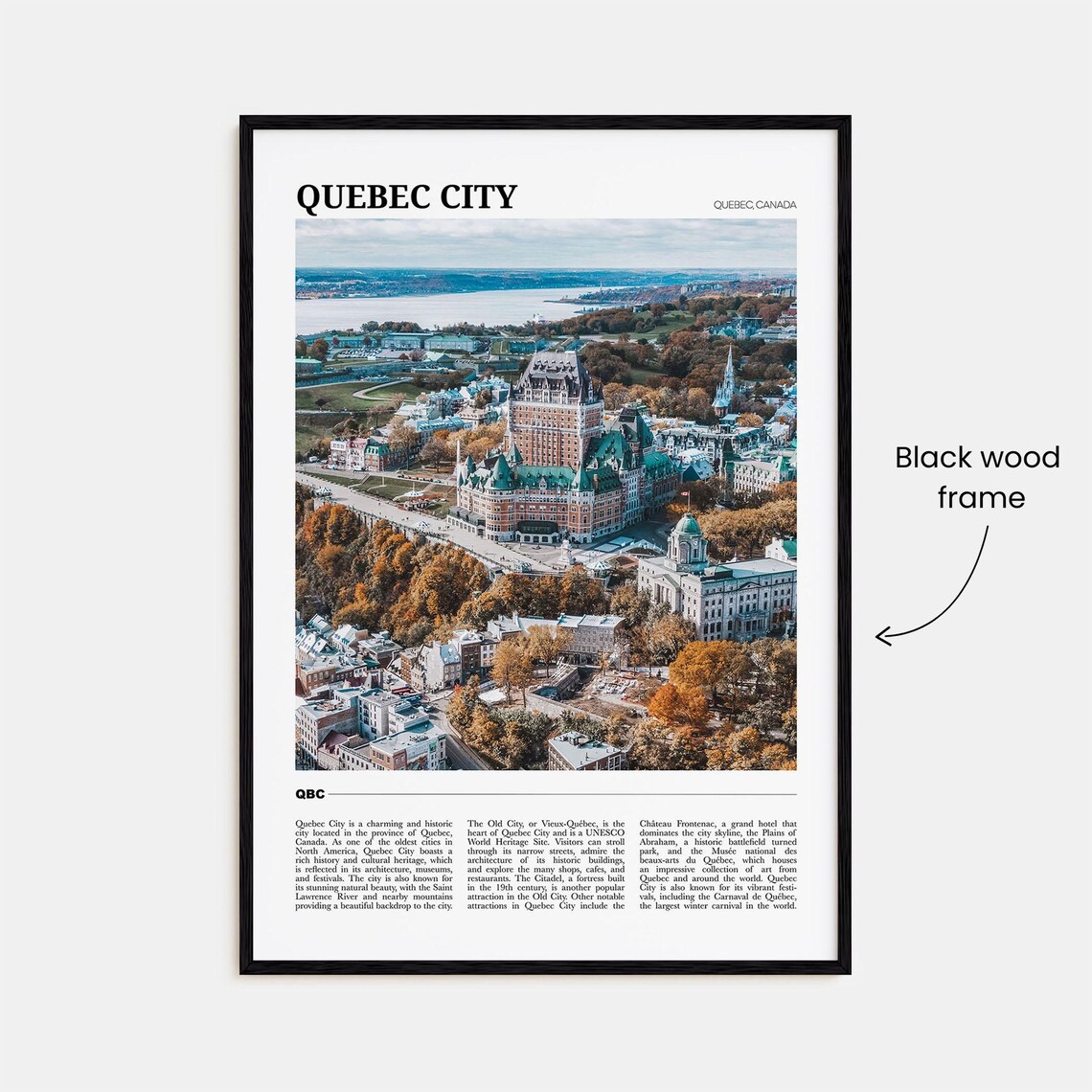 Quebec City Canada Grand Chateau Frontenac Aerial View Poster - Image 2