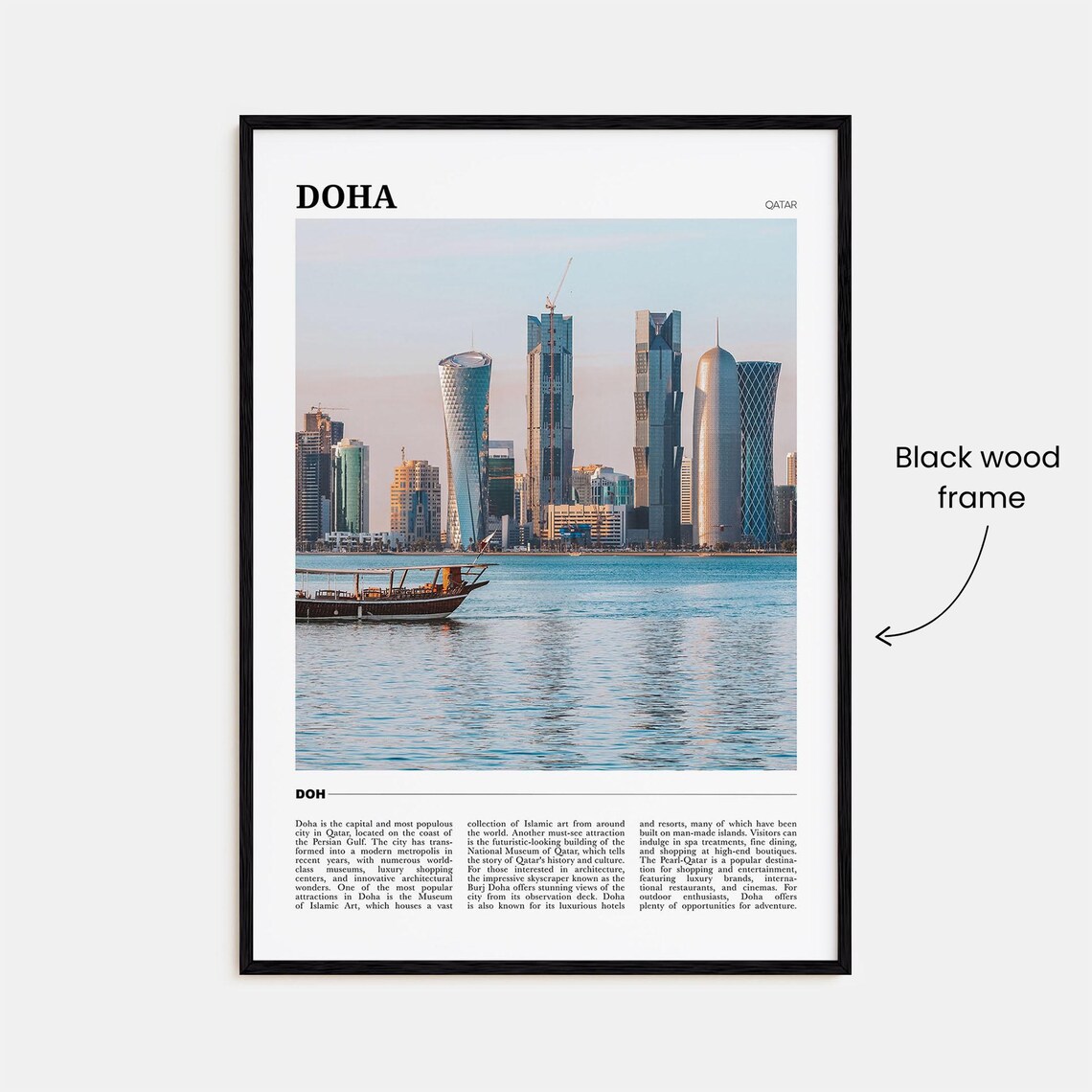 Doha Travel Poster, Qatar Travel Poster Print - Image 2