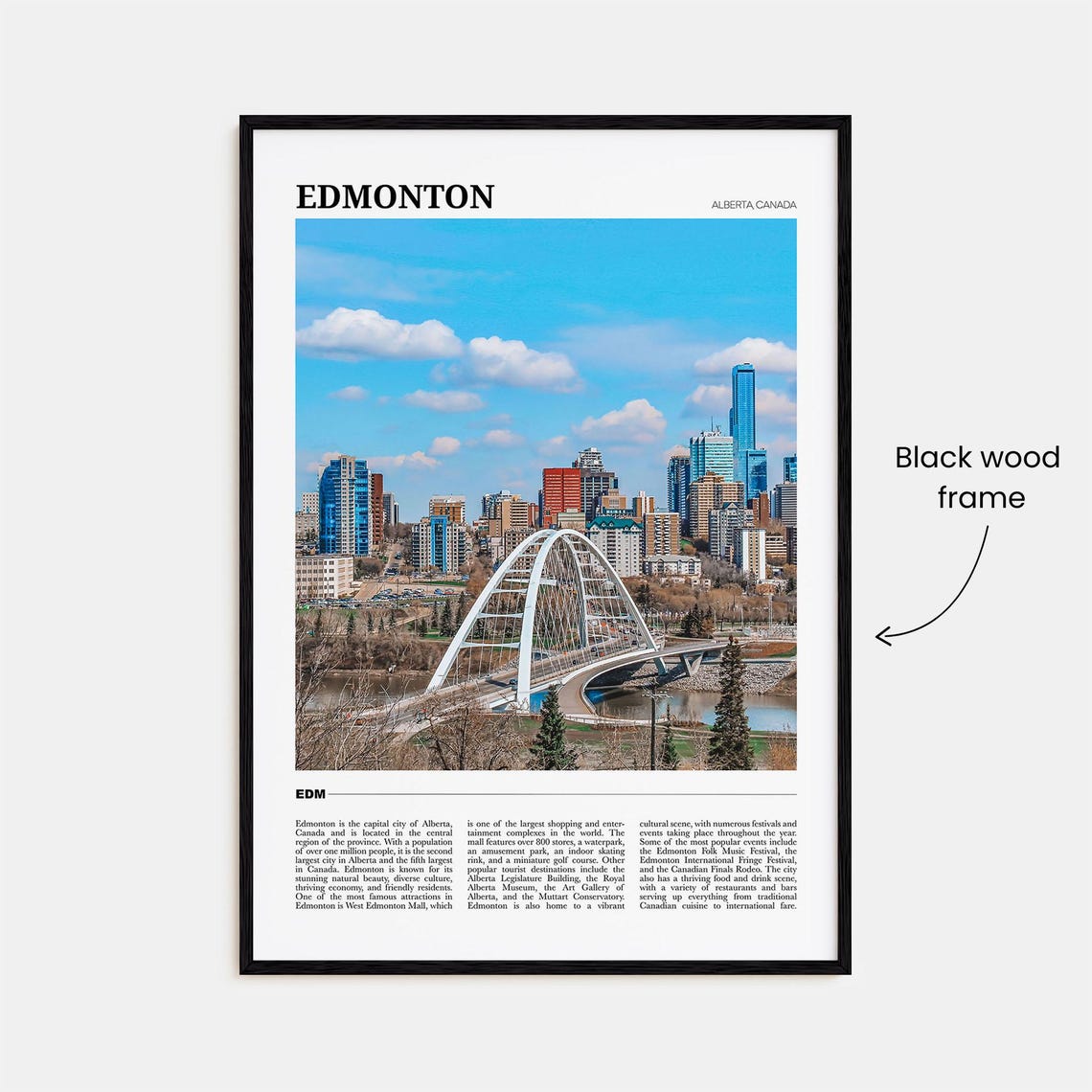 Edmonton Alberta Walterdale Bridge Skyline Photography Poster - Image 2