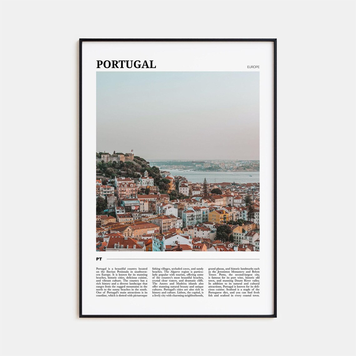 Portugal Travel Poster, Europe Wall Art Print