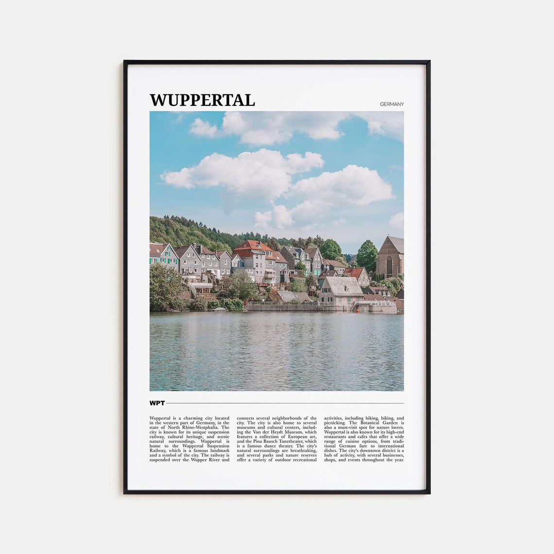 Wuppertal Germany Riverside Historic Houses Old Town Travel Poster