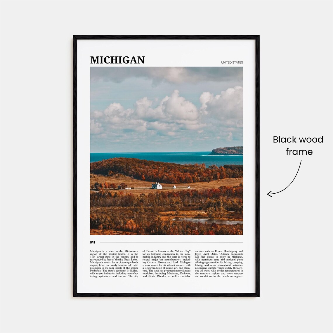 Michigan Autumn Lakeshore Fall Colors Great Lakes Travel Poster Series - Image 2