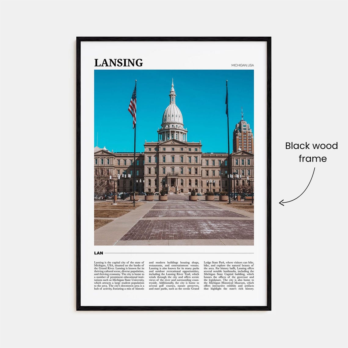 Lansing Michigan State Capitol Dome Travel Photography Poster - Image 2