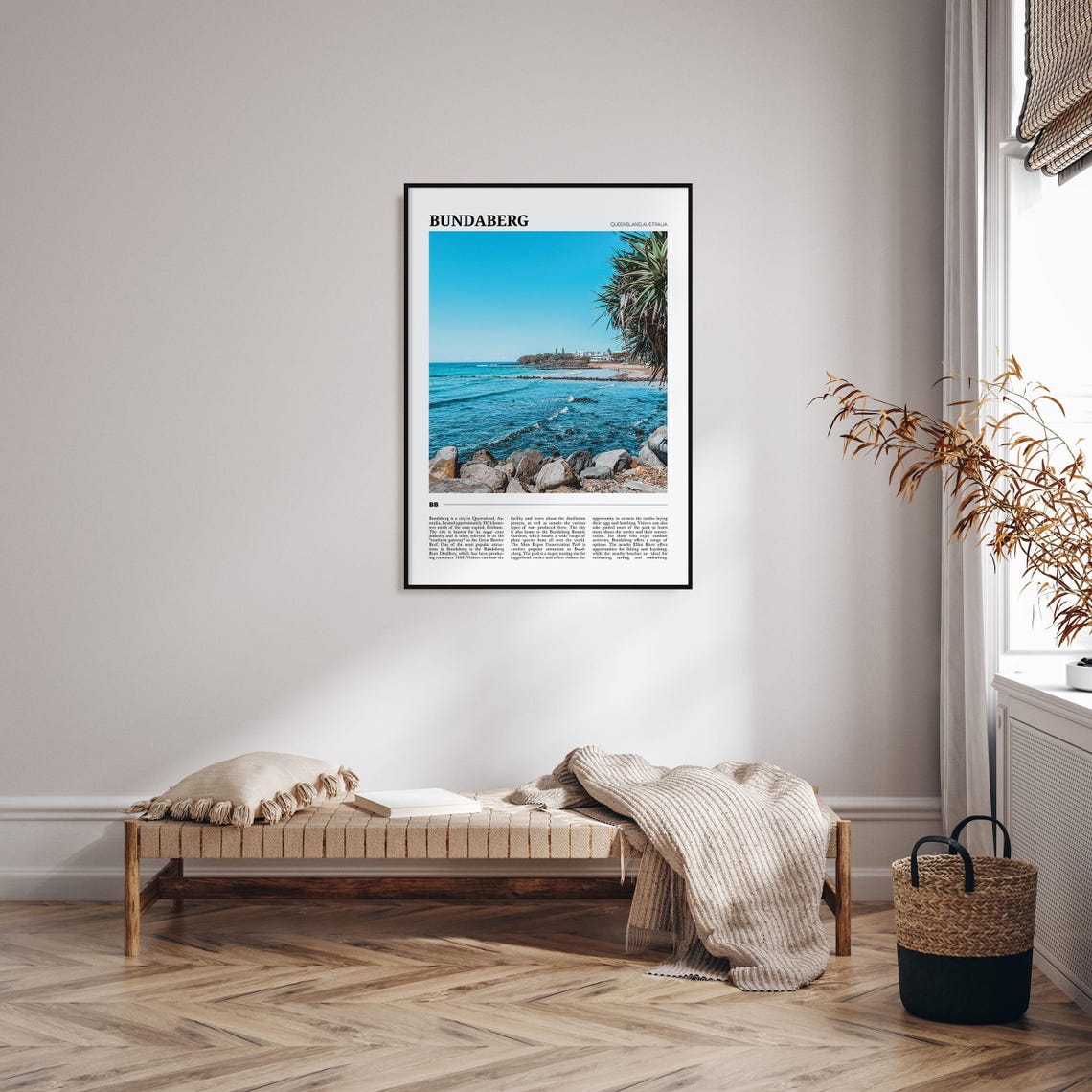 Bundaberg Queensland Australia Turquoise Beach Rocky Shore Poster - Image 4