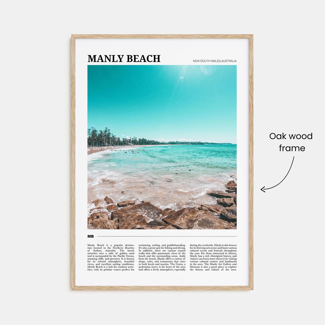 Manly Beach Travel Poster, New South Wales Australia - Image 3