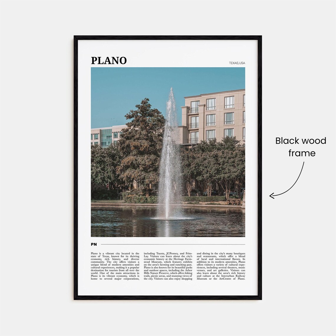 Plano Texas USA Fountain Pond Corporate Campus Garden Scene Poster - Image 2