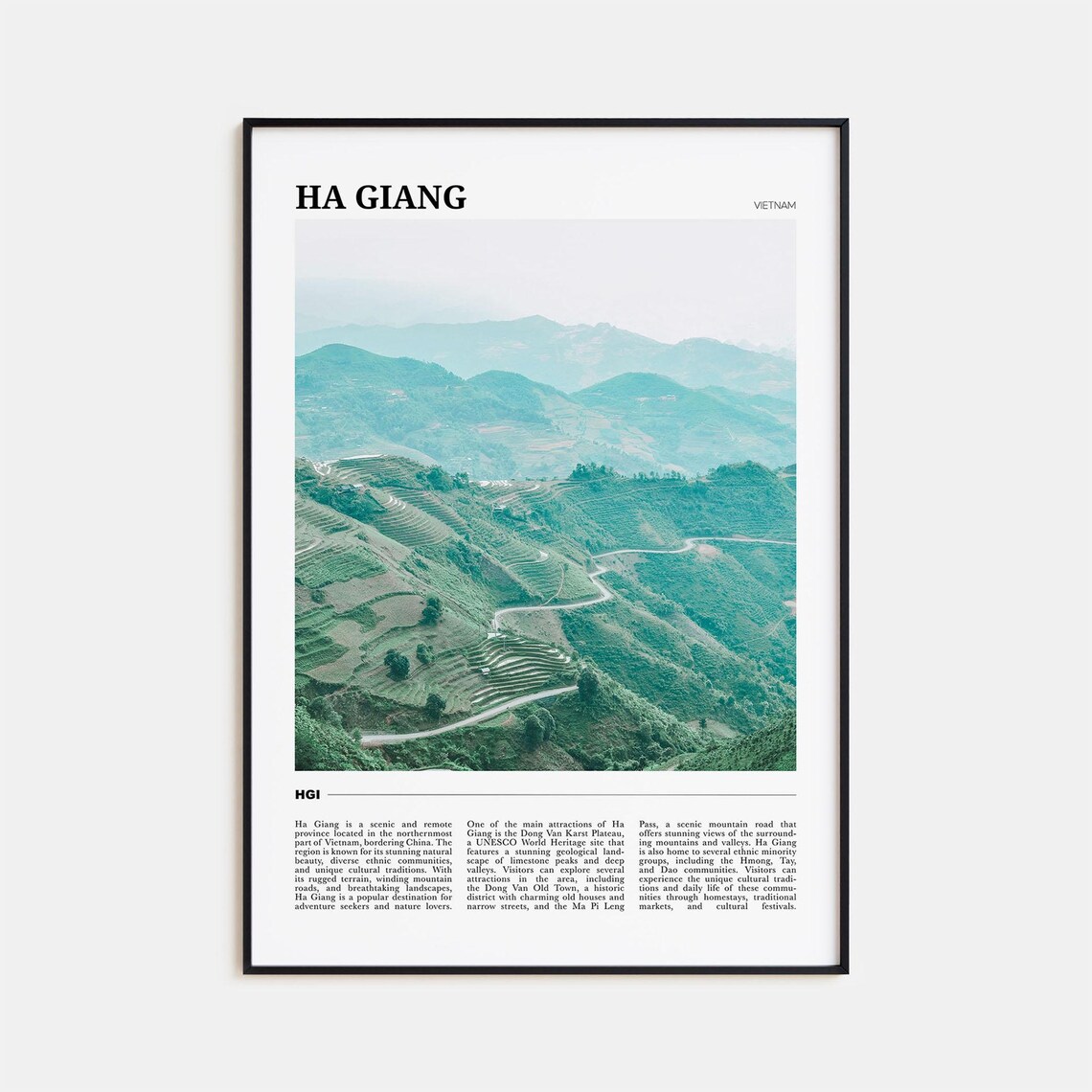 Ha Giang Travel Poster, Vietnam Wall Art Print