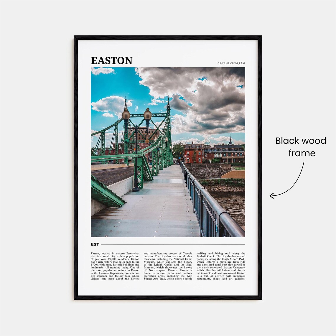 Easton Travel Poster, Pennsylvania USA Art Print - Image 2