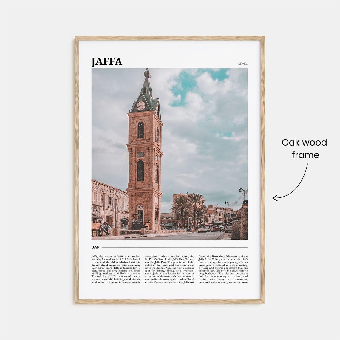 Jaffa Israel Historic Ottoman Clock Tower Ancient Port City Poster - Image 3