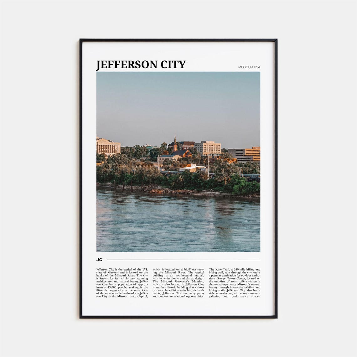 Jefferson City Travel Poster No 1 Jefferson City Wall Art Jefferson City Poster Jefferson City Photo Jefferson Decor Missouri Usa