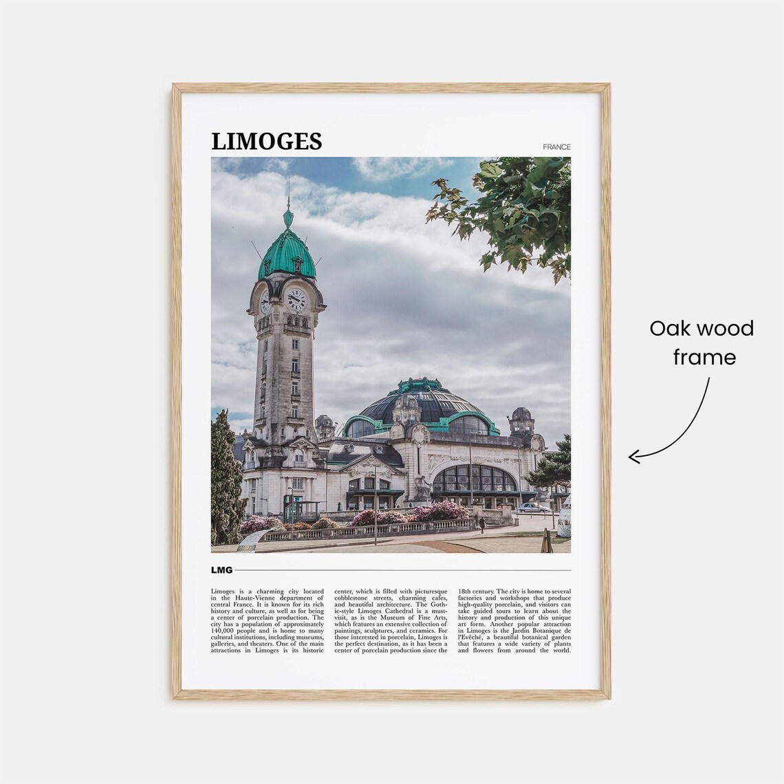 Limoges France Railway Station Clock Tower Photo Travel Poster - Image 3