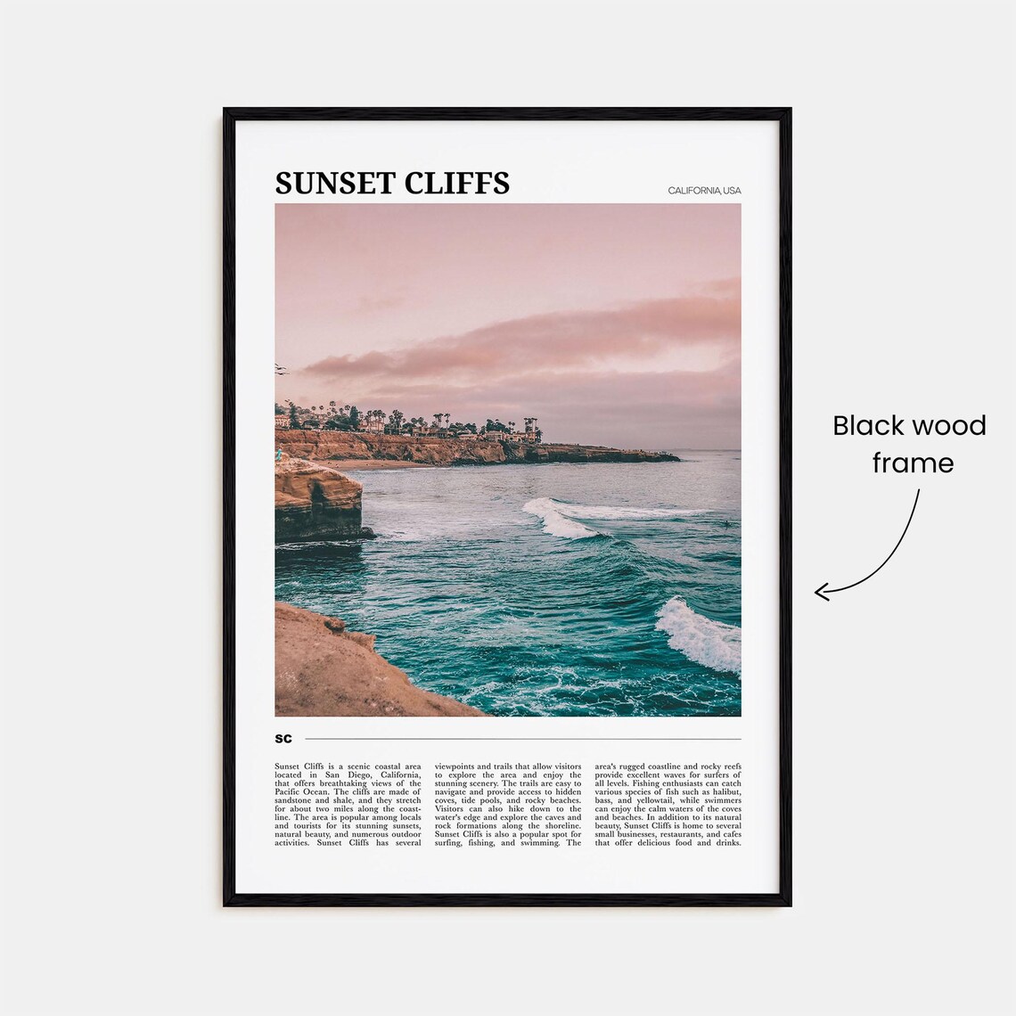 Sunset Cliffs Travel Poster, California USA - Image 2