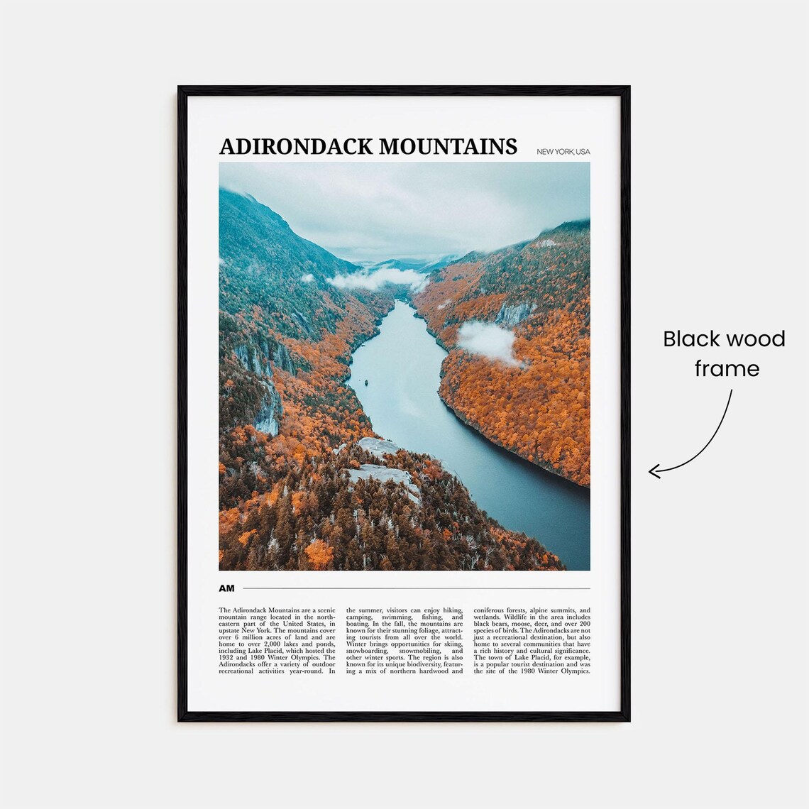 Adirondack Mountains Travel Poster, New York Usa - Image 2