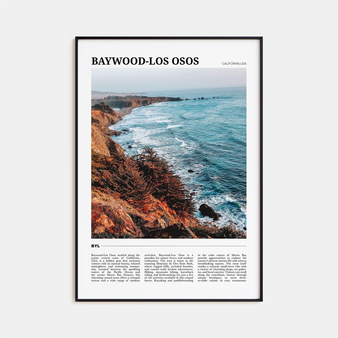 Baywood Los Osos Travel Poster, California Coast