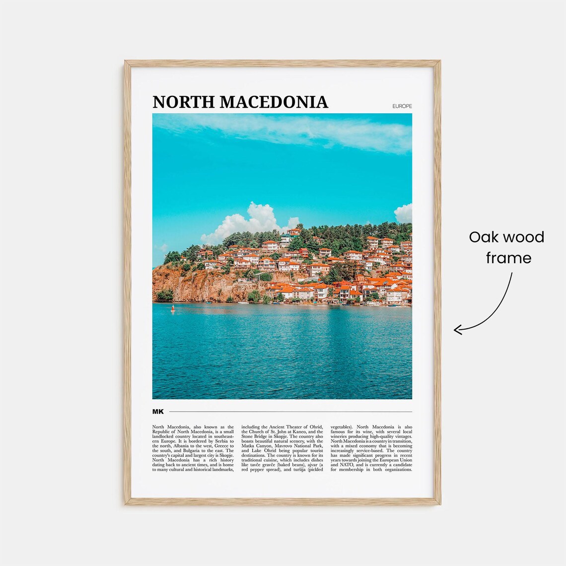 North Macedonia Ohrid Lakeside Town Europe Vintage Travel Poster - Image 3