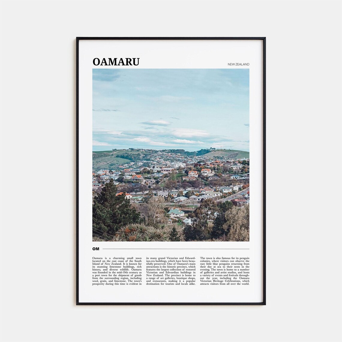 Oamaru Travel Poster, New Zealand Travel Art Print