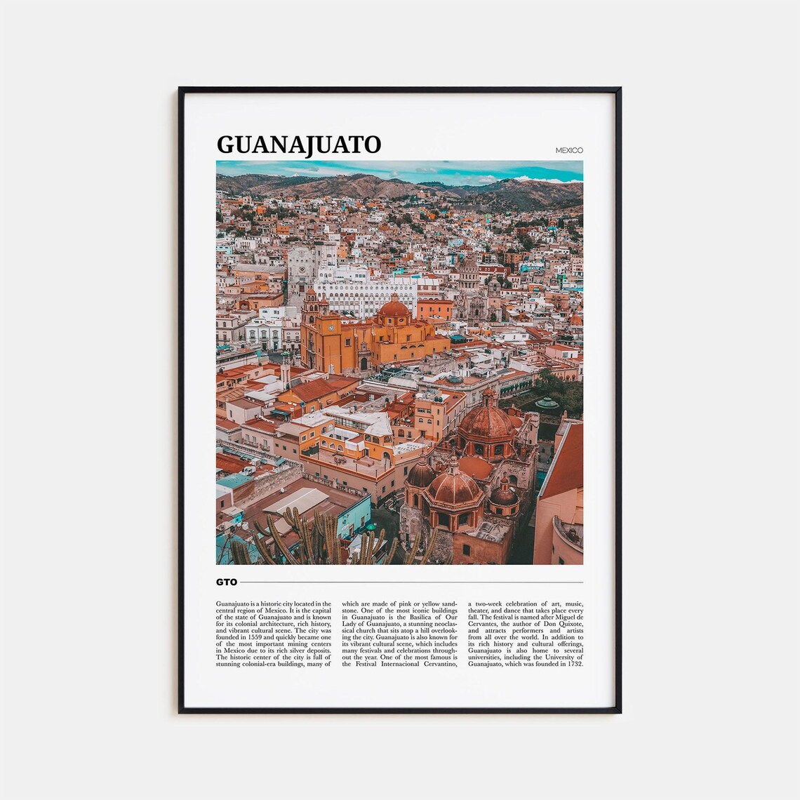 Guanajuato City Travel Poster, Mexico Art Print