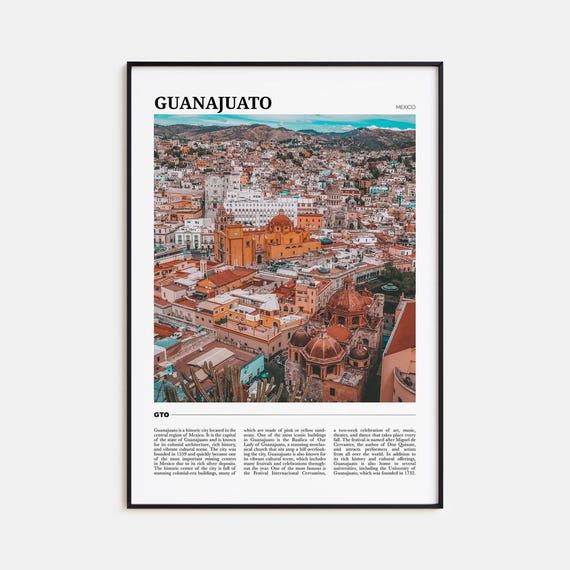 Guanajuato City Travel Poster, Mexico Art Print