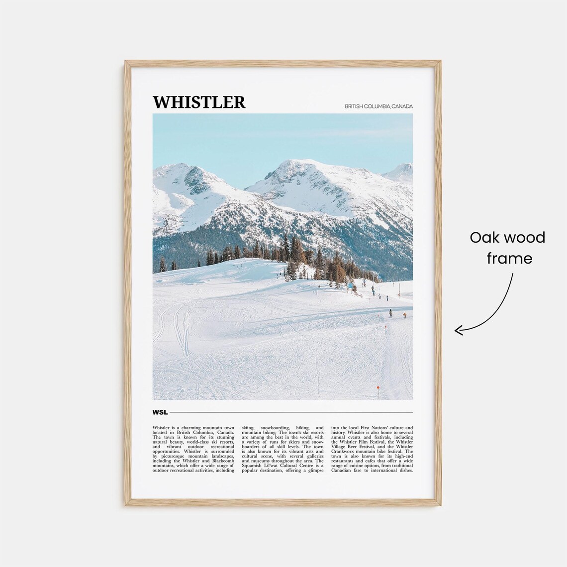 Whistler British Columbia Canada Snowy Ski Slopes Travel Poster - Image 3
