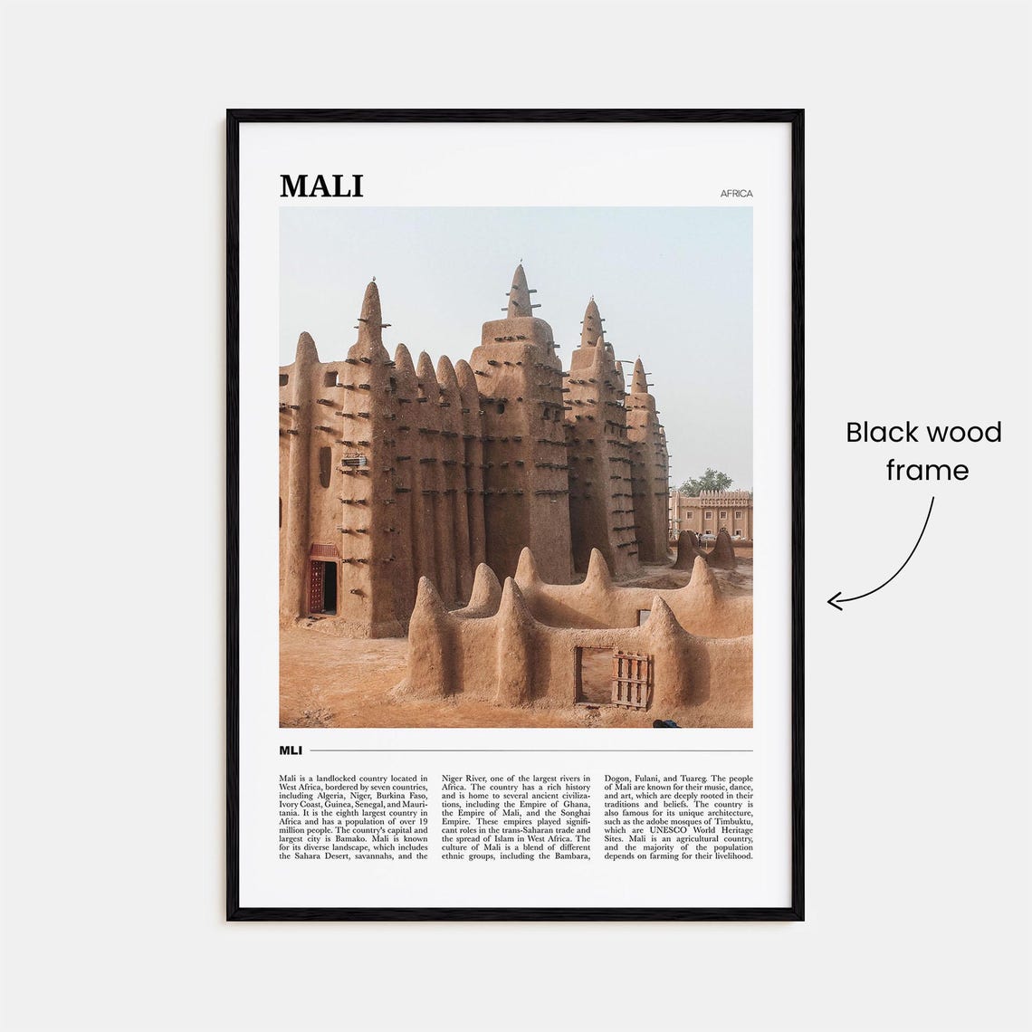 Mali Africa Great Mosque of Djenne Adobe Architecture Poster - Image 2