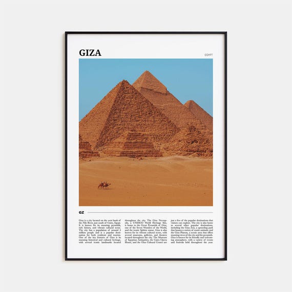 Giza Travel Poster Giza Wall Art Giza Poster Print Giza Photo Giza Decor Egypt