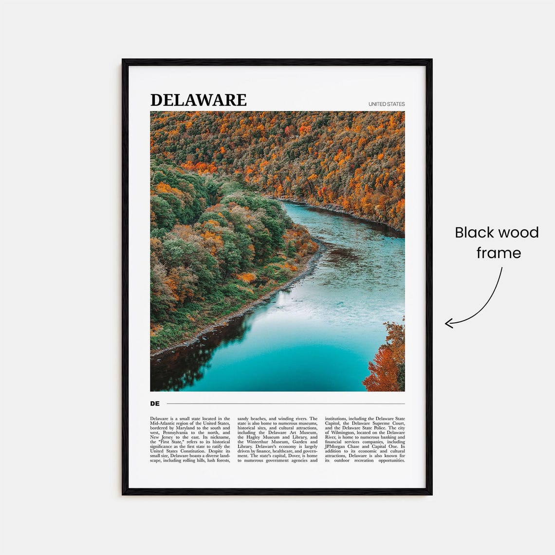 Delaware USA Autumn River Forest Fall Foliage Nature Scenic Poster - Image 2