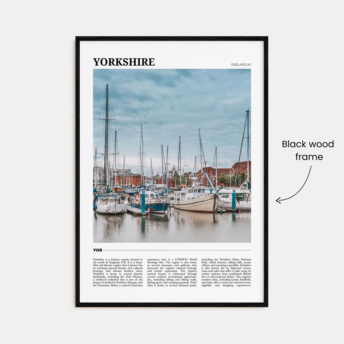 Yorkshire England UK Marina Sailboats Harbor Masts Photo Travel Poster - Image 2