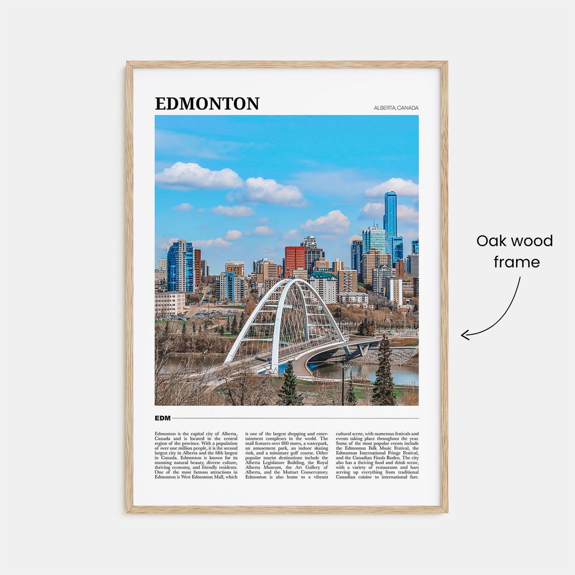 Edmonton Alberta Walterdale Bridge Skyline Photography Poster - Image 3