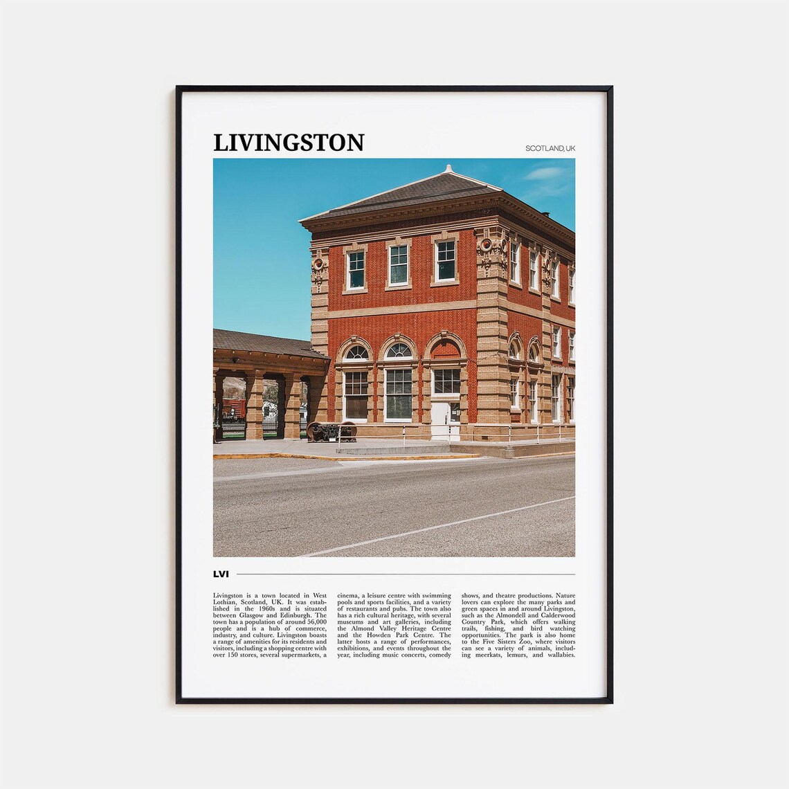 Livingston Scotland UK Historic Brick Depot Building City Poster