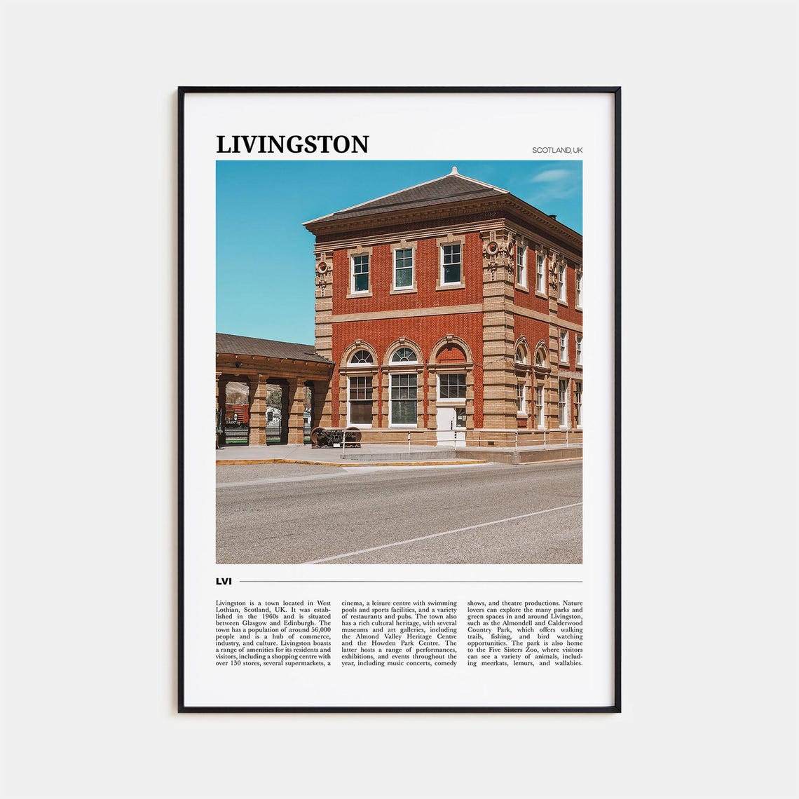 Livingston Travel Poster Livingston Wall Art Livingston Poster Print Livingston Photo Livingston Decor Scotland Uk