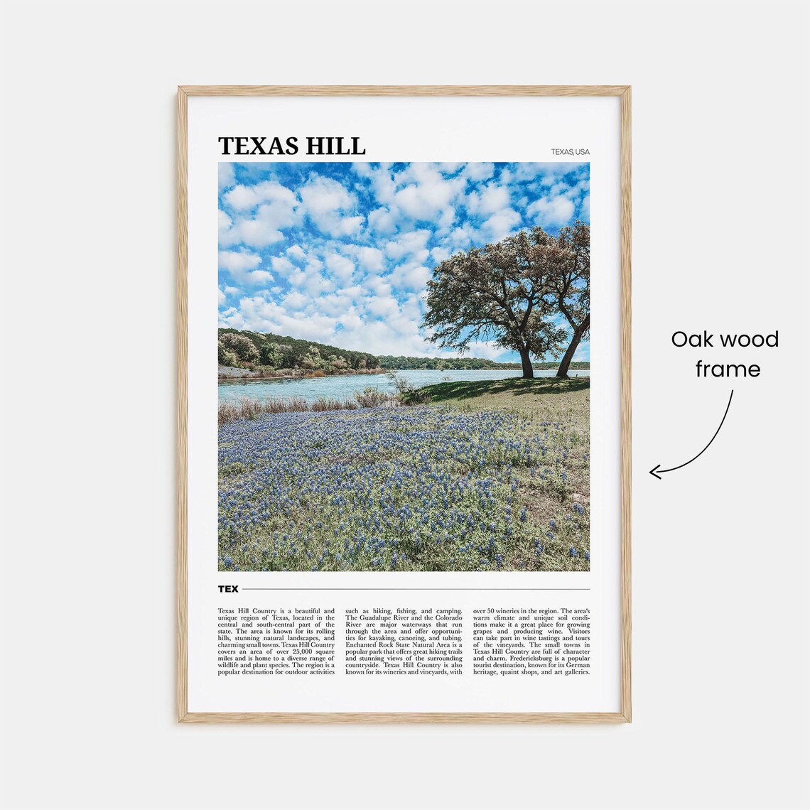 Texas Hill Country Bluebonnet Wildflower Lakeshore Travel Poster - Image 3