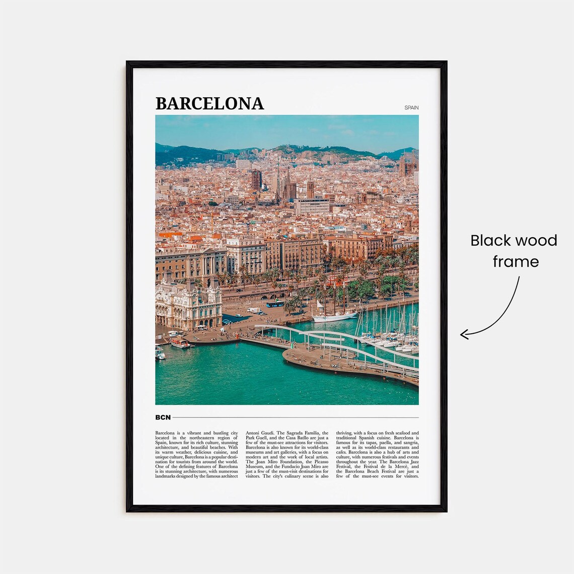 Barcelona Travel Poster, Catalonia Spain Wall Art - Image 2